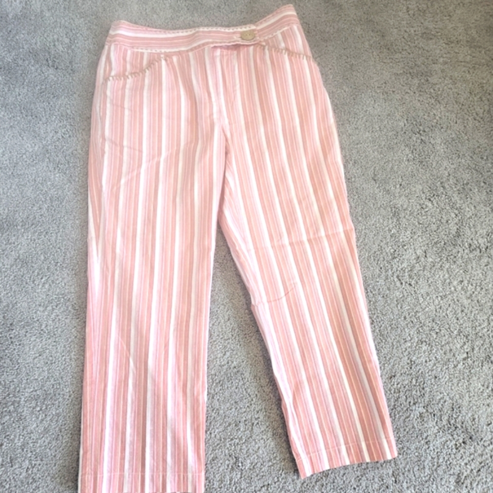 Talbots Pink Striped Ankle Pants 22inch rise and 30inch waist